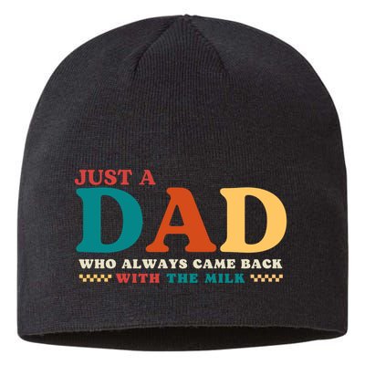 Just A Dad Who Always Came Back With The Milk FatherS Day Sustainable Beanie