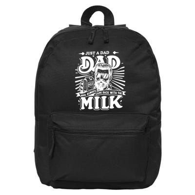 Just A Dad Who Always Came Back With The Milk Funny Father Day 16 in Basic Backpack