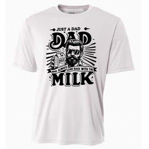 Just A Dad Who Always Came Back With The Milk Funny Father Day Cooling Performance Crew T-Shirt