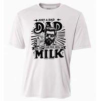 Just A Dad Who Always Came Back With The Milk Funny Father Day Cooling Performance Crew T-Shirt