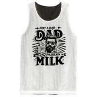 Just A Dad Who Always Came Back With The Milk Funny Father Day Mesh Reversible Basketball Jersey Tank