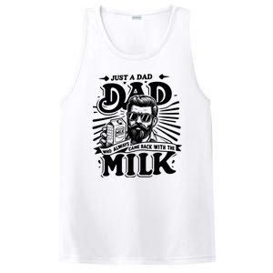 Just A Dad Who Always Came Back With The Milk Funny Father Day PosiCharge Competitor Tank