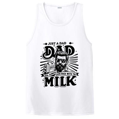 Just A Dad Who Always Came Back With The Milk Funny Father Day PosiCharge Competitor Tank