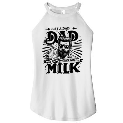 Just A Dad Who Always Came Back With The Milk Funny Father Day Women's Perfect Tri Rocker Tank