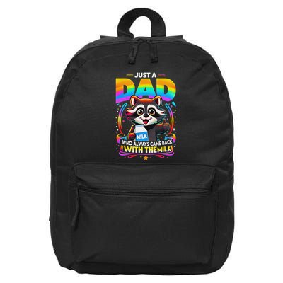 Just A Dad Who Always Came Back With The Milk 16 in Basic Backpack