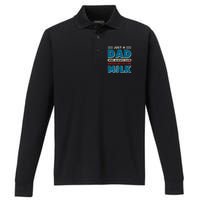 Just A Dad Who Always Came Back With The Milk Retro Fun Dad Performance Long Sleeve Polo