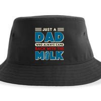 Just A Dad Who Always Came Back With The Milk Retro Fun Dad Sustainable Bucket Hat