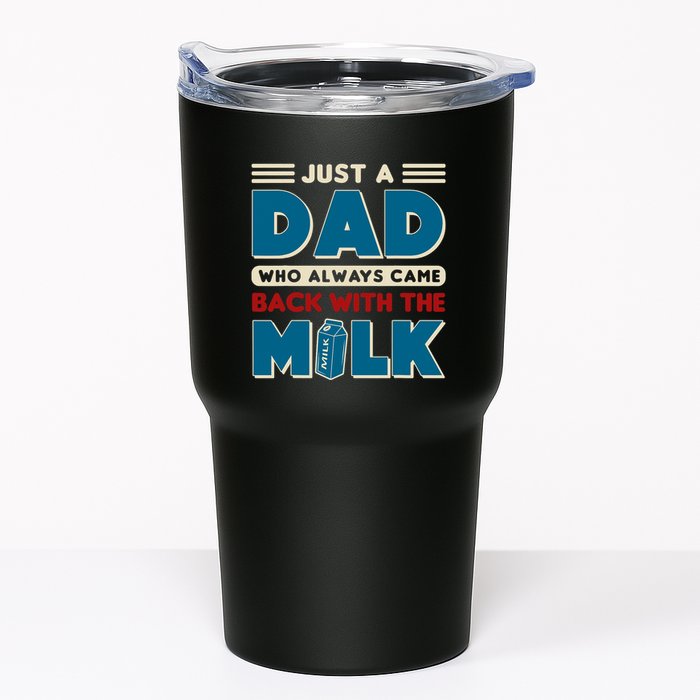 Just A Dad Who Always Came Back With The Milk Retro Fun Dad Tumbler