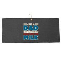 Just A Dad Who Always Came Back With The Milk Retro Fun Dad Large Microfiber Waffle Golf Towel