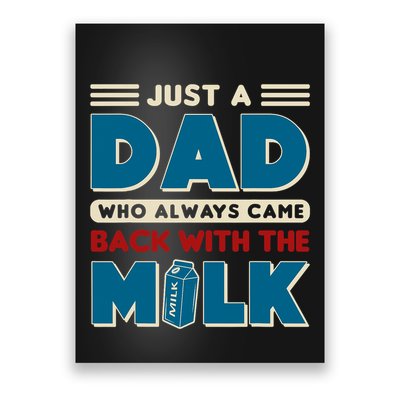 Just A Dad Who Always Came Back With The Milk Retro Fun Dad Poster