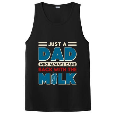 Just A Dad Who Always Came Back With The Milk Retro Fun Dad PosiCharge Competitor Tank