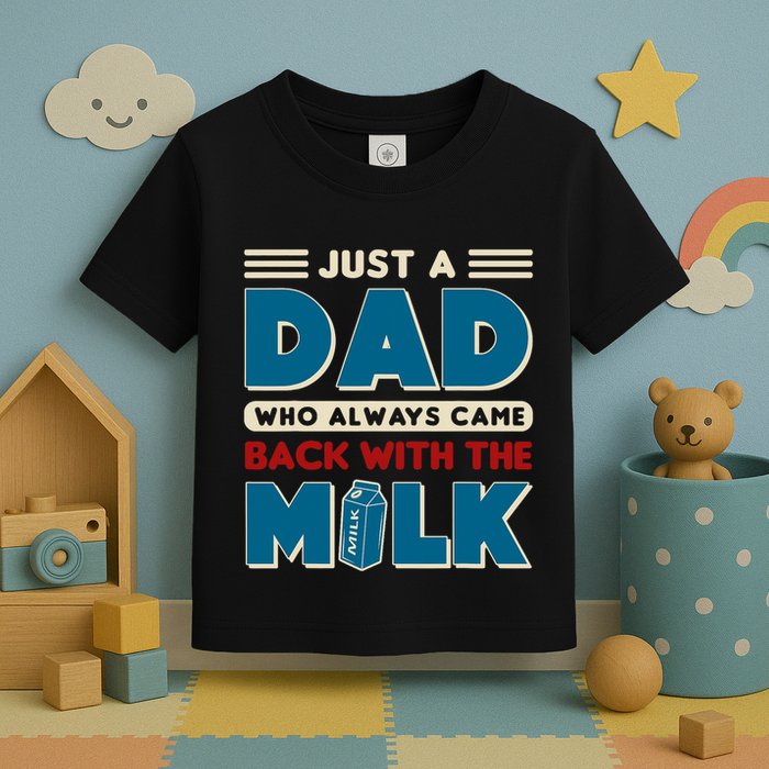 Just A Dad Who Always Came Back With The Milk Retro Fun Dad Toddler T-Shirt