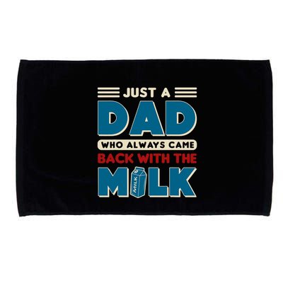 Just A Dad Who Always Came Back With The Milk Retro Fun Dad Microfiber Hand Towel