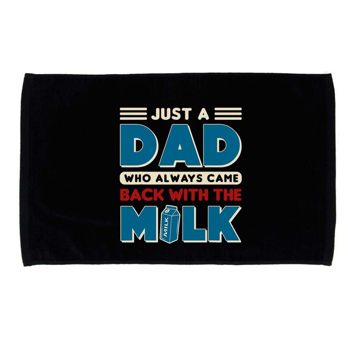 Just A Dad Who Always Came Back With The Milk Retro Fun Dad Microfiber Hand Towel