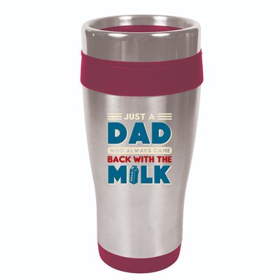 Just A Dad Who Always Came Back With The Milk Retro Fun Dad 16oz Travel Tumbler