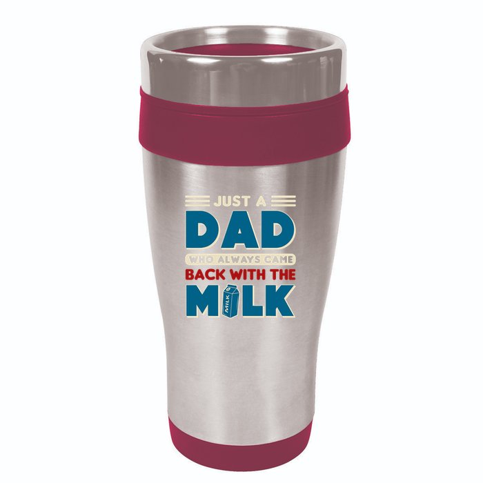 Just A Dad Who Always Came Back With The Milk Retro Fun Dad 16oz Travel Tumbler
