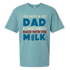 Just A Dad Who Always Came Back With The Milk Retro Fun Dad Sueded Cloud Jersey T-Shirt