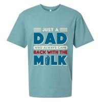 Just A Dad Who Always Came Back With The Milk Retro Fun Dad Sueded Cloud Jersey T-Shirt