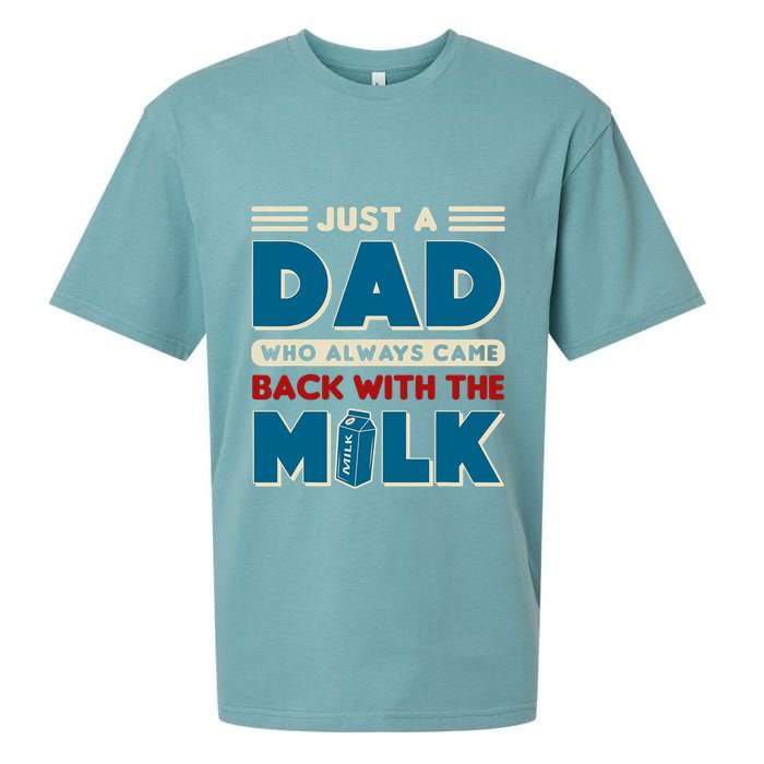 Just A Dad Who Always Came Back With The Milk Retro Fun Dad Sueded Cloud Jersey T-Shirt
