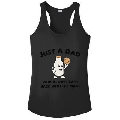 Just A Dad Who Always Came Back With The Milk Ladies PosiCharge Competitor Racerback Tank