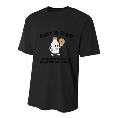 Just A Dad Who Always Came Back With The Milk Youth Performance Sprint T-Shirt
