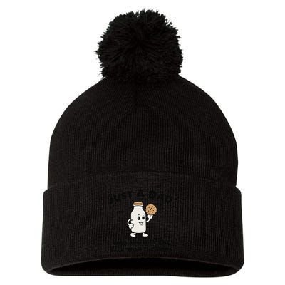 Just A Dad Who Always Came Back With The Milk Pom Pom 12in Knit Beanie