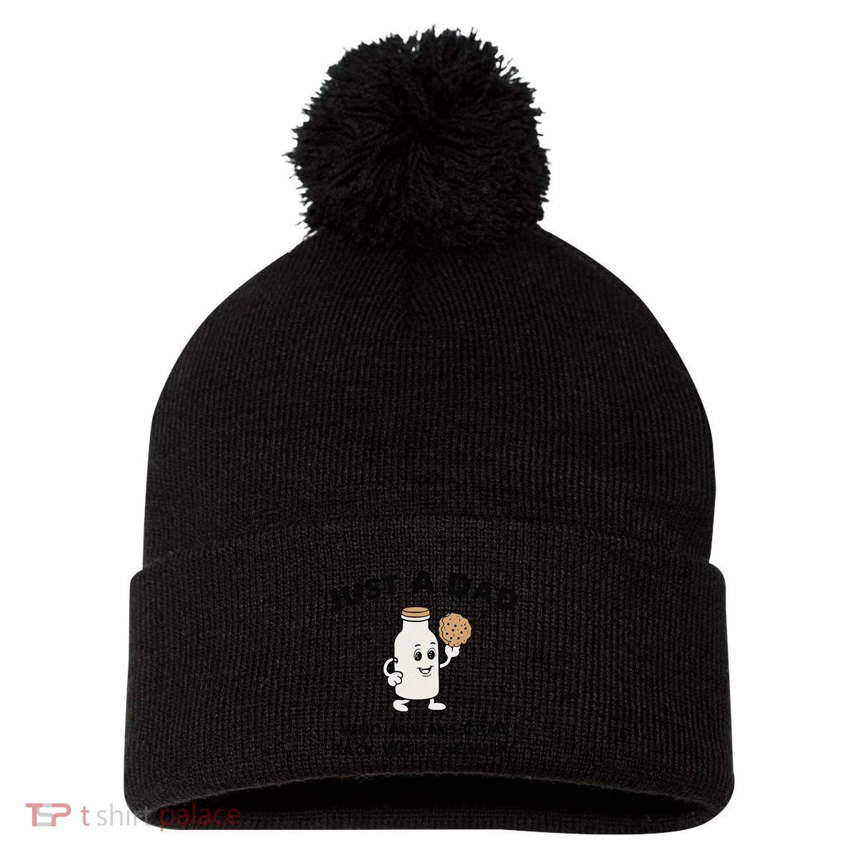 Just A Dad Who Always Came Back With The Milk Pom Pom 12in Knit Beanie