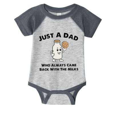 Just A Dad Who Always Came Back With The Milk Infant Baby Jersey Bodysuit