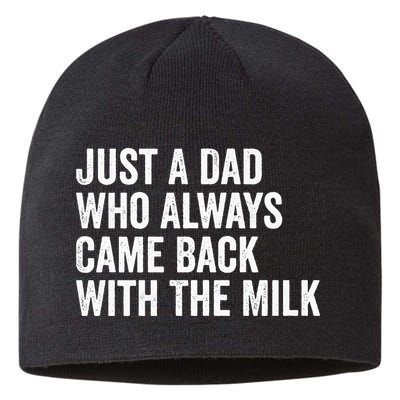Just A Dad Who Always Came Back With The Milk FatherS Day Sustainable Beanie