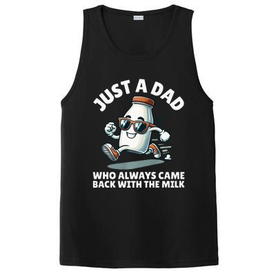 Just A Dad Who Always Came Back With The Milk Fathers Day PosiCharge Competitor Tank