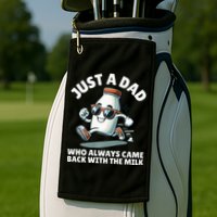 Just A Dad Who Always Came Back With The Milk Fathers Day Golf Towel