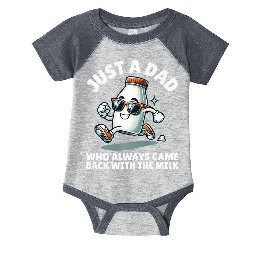 Just A Dad Who Always Came Back With The Milk Fathers Day Infant Baby Jersey Bodysuit