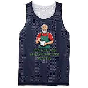 Just A Dad Who Always Came Back With The Milk Funny Dad Mesh Reversible Basketball Jersey Tank