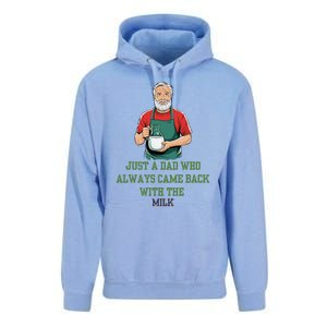 Just A Dad Who Always Came Back With The Milk Funny Dad Unisex Surf Hoodie