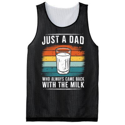 Just A Dad Who Always Came Back With The Milk Fathers Day Mesh Reversible Basketball Jersey Tank