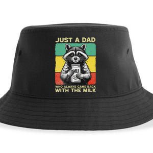 Just A Dad Who Always Came Back With The Milk FatherS Day Sustainable Bucket Hat