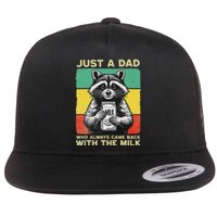 Just A Dad Who Always Came Back With The Milk FatherS Day Flat Bill Trucker Hat