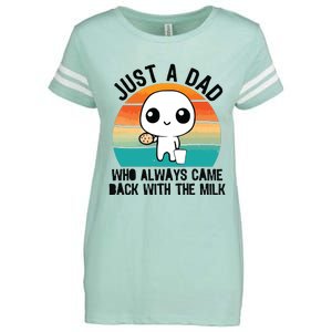 Just A Dad Who Always Came Back With The Milk Enza Ladies Jersey Football T-Shirt