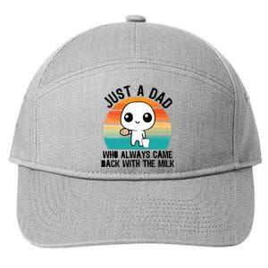 Just A Dad Who Always Came Back With The Milk 7-Panel Snapback Hat