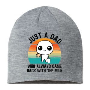 Just A Dad Who Always Came Back With The Milk Sustainable Beanie