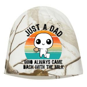 Just A Dad Who Always Came Back With The Milk Kati - Camo Knit Beanie