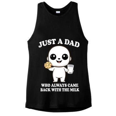 Just A Dad Who Always Came Back With The Milk Ladies PosiCharge Tri-Blend Wicking Tank