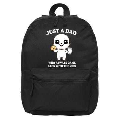 Just A Dad Who Always Came Back With The Milk 16 in Basic Backpack