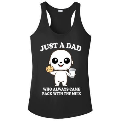 Just A Dad Who Always Came Back With The Milk Ladies PosiCharge Competitor Racerback Tank