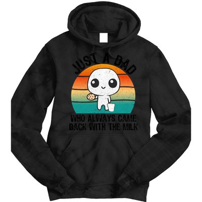 Just A Dad Who Always Came Back With The Milk, Father's Day  Tie Dye Hoodie
