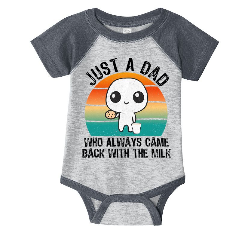Just A Dad Who Always Came Back With The Milk, Father's Day  Infant Baby Jersey Bodysuit