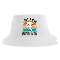 Just A Dad Who Always Came Back With The Milk, Father's Day  Sustainable Bucket Hat