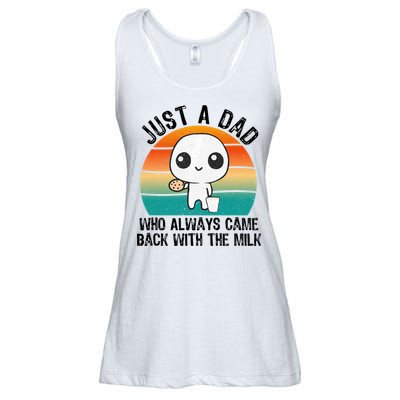 Just A Dad Who Always Came Back With The Milk, Father's Day  Ladies Essential Flowy Tank