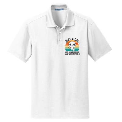 Just A Dad Who Always Came Back With The Milk, Father's Day  Dry Zone Grid Polo