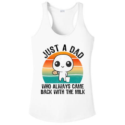 Just A Dad Who Always Came Back With The Milk, Father's Day  Ladies PosiCharge Competitor Racerback Tank